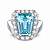 Ring with aquamarine and diamonds