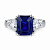 Ring with Royal Blue sapphire and diamonds