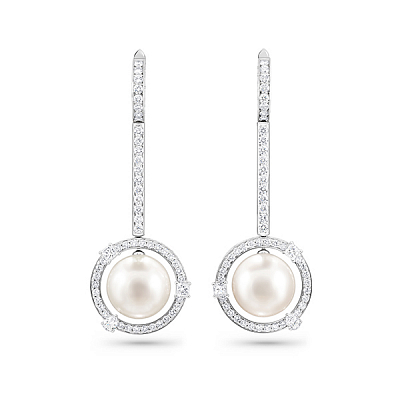 Earrings with South Sea pearls and diamonds