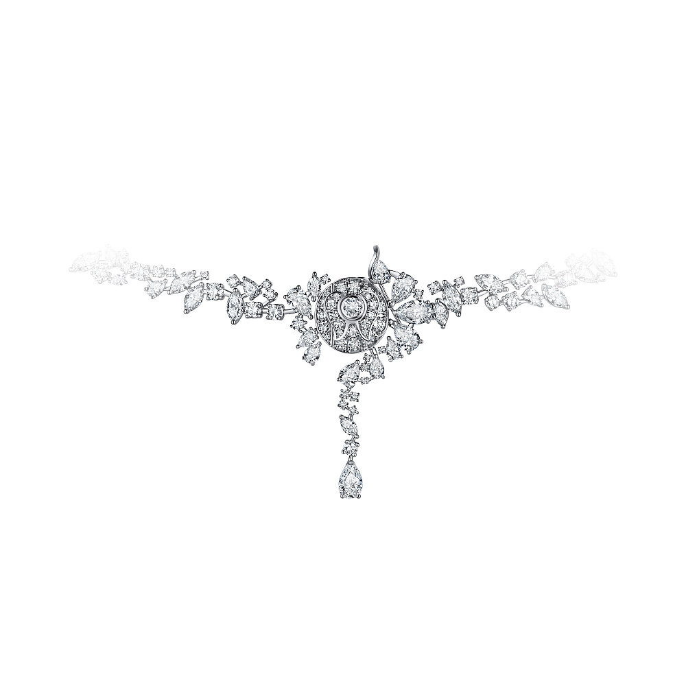 Necklace with blue sapphires and diamonds картинка 2