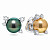 Stud earrings with golden South Sea pearls, Tahitian pearls, and diamonds