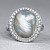Ring with South Sea baroque pearl and diamonds