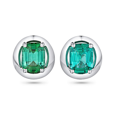 Earrings with green tourmalines