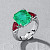 Ring with emerald, rubies, and diamonds