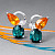 Earrings with indigolites, spessartines and diamonds