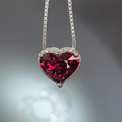 Pendant with rubellite and diamonds