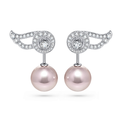 Earrings with Akoya pearls and diamonds