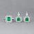 Earring with emeralds and diamonds