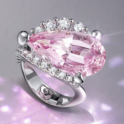 Ring with morganite and diamonds