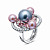 Ring with Tahitian pearl, freshwater pearl, malaya garnets, and diamonds