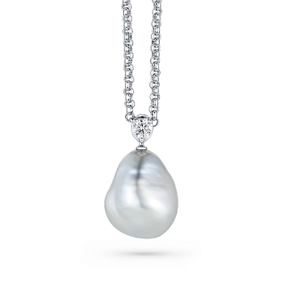 Pendant with South Sea baroque pearl and diamonds