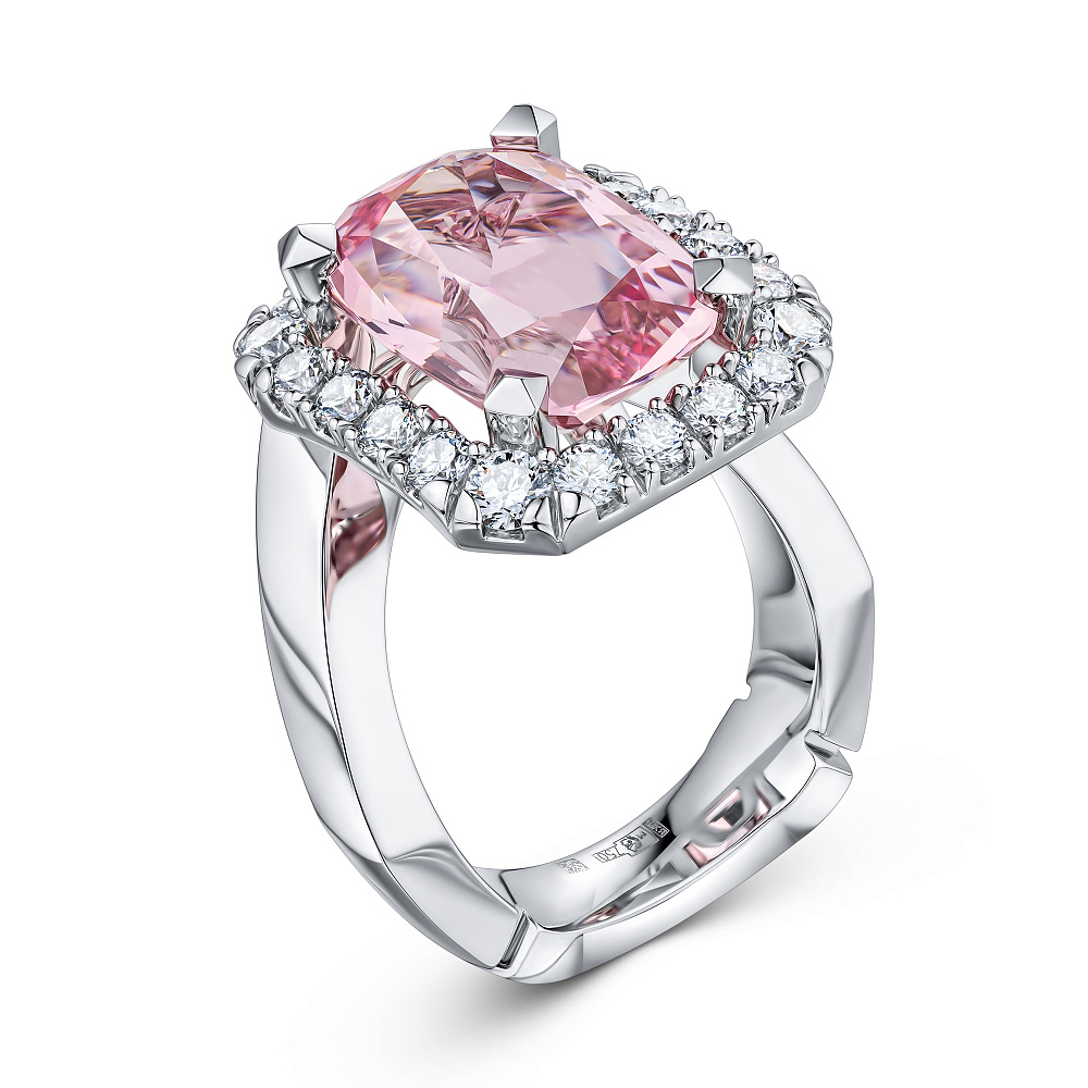 Ring with morganite and diamonds картинка 2