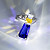 Ring with a yellow sapphire, tanzanite, and diamond