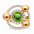 Ring with golden South Sea pearls, peridot, and diamonds