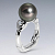 Ring with Tahitian pearl and diamonds