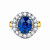 Ring with blue sapphire and diamonds