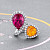 Ring with rubellite, spessartine and diamonds