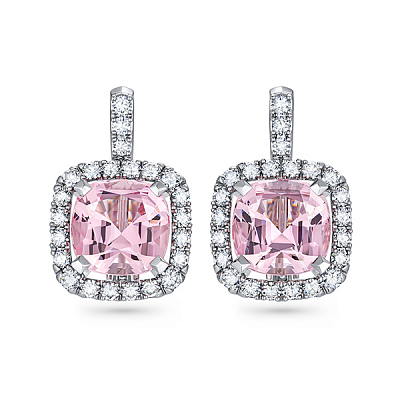 Earrings with morganites and diamonds