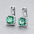 Earrings with mint tourmalines and diamonds