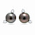 Stud earrings with Tahitian pearls and diamonds