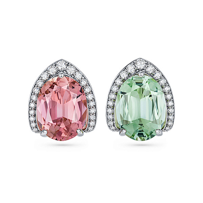 Earrings with tourmalines and diamonds