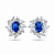 Earrings with blue sapphires and diamonds