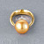 Ring with golden South Sea pearl and diamonds
