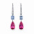 Earrings with spinels, rubellite tourmalines, and diamonds