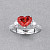 Ring with red-orange spinel and diamonds