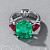 Ring with emerald, rubies, and diamonds