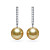 Earrings with golden South Sea pearls and diamonds