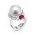 Ring with South Sea pearl, spinel, and diamonds