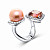 Ring with tourmaline, freshwater pearls and diamonds