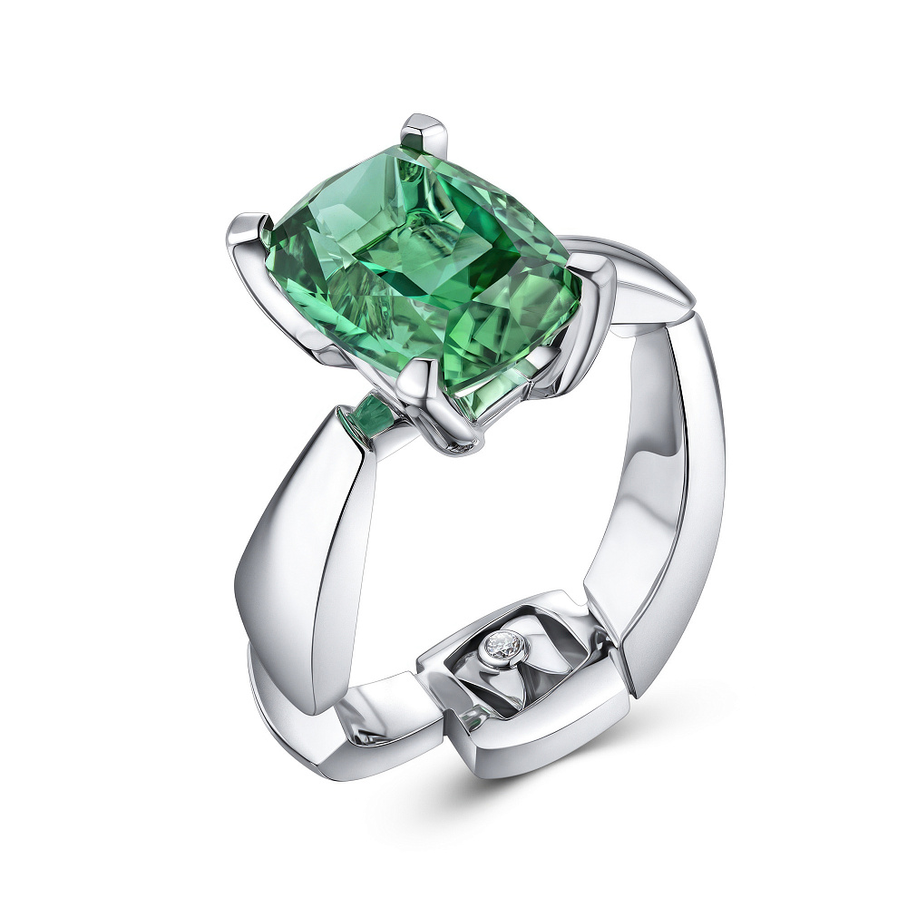 Ring with green tourmaline картинка 2
