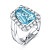 Ring with aquamarine and diamonds