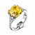 Ring with yellow sapphire and diamonds