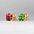 Stud earrings with green tourmaline and rubellite tourmaline