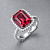 Ring with red zircon and diamonds