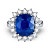 Ring with blue sapphire and diamonds