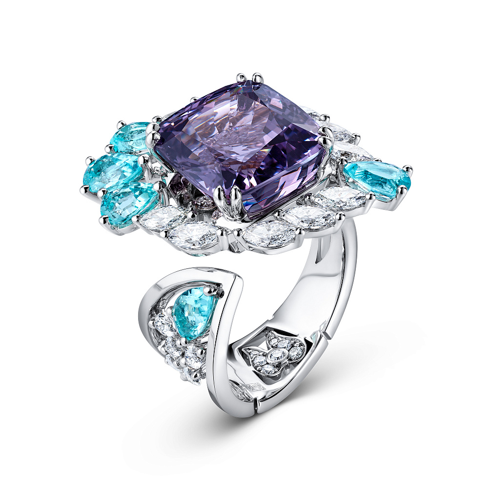 Ring with spinel, paraiba tourmalines and diamonds картинка 1