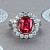 Ring with spinel and diamonds