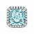  Ring with aquamarine and diamonds