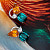 Earrings with indigolites, spessartines and diamonds