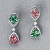  Earrings with red and green tourmalines and diamonds