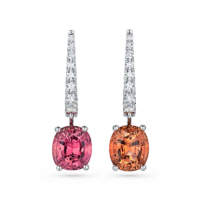 Earrings with tourmalines and diamonds