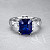 Ring with Royal Blue sapphire and diamonds