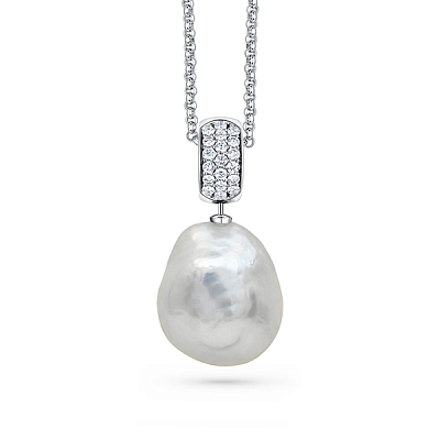 Pendant with South Sea baroque pearl and diamonds