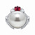Ring with South Sea pearl, spinel, and diamonds