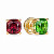 Stud earrings with green tourmaline and rubellite tourmaline