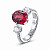 Ring with spinel and diamonds
